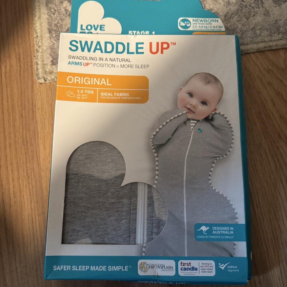 Love to Dream Swaddle Up in Gray and Teal